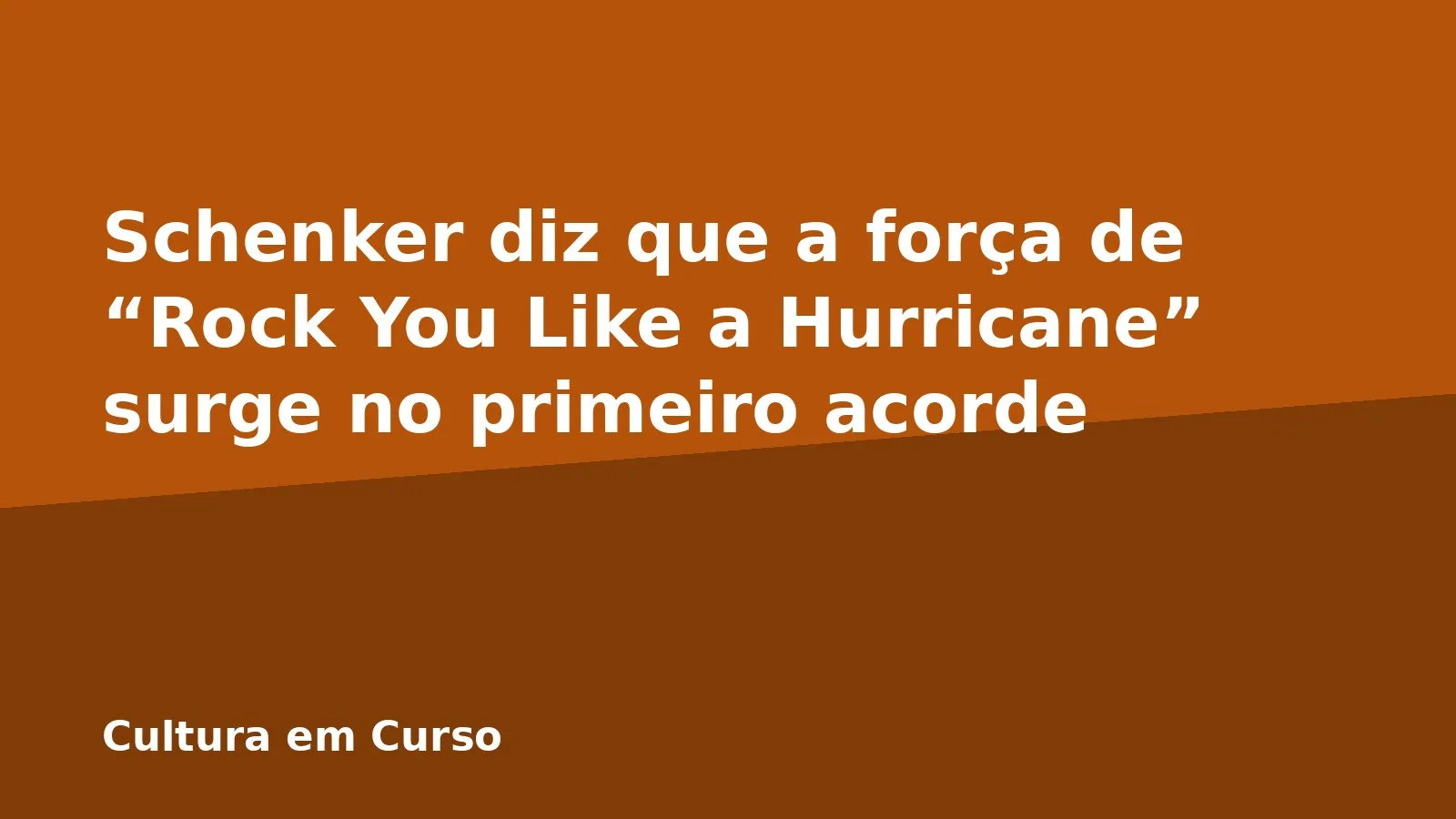 Schenker diz que a força de “Rock You Like a Hurricane” surge no primeiro acorde
