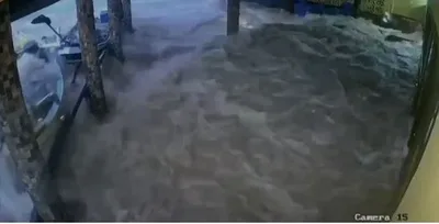 Fenômeno meteorológico faz água avançar sobre praia de Laguna