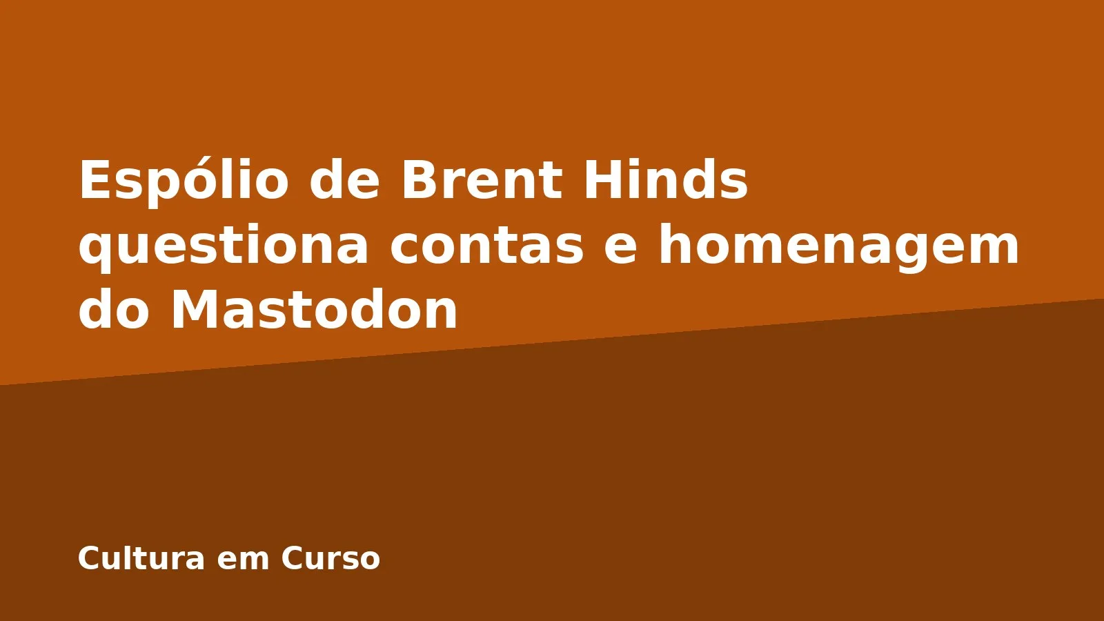 Espólio de Brent Hinds questiona contas e homenagem do Mastodon