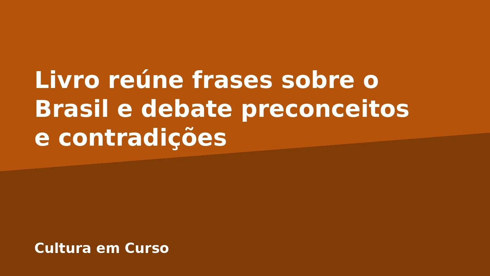 Livro reúne frases sobre o Brasil e debate preconceitos e contradições