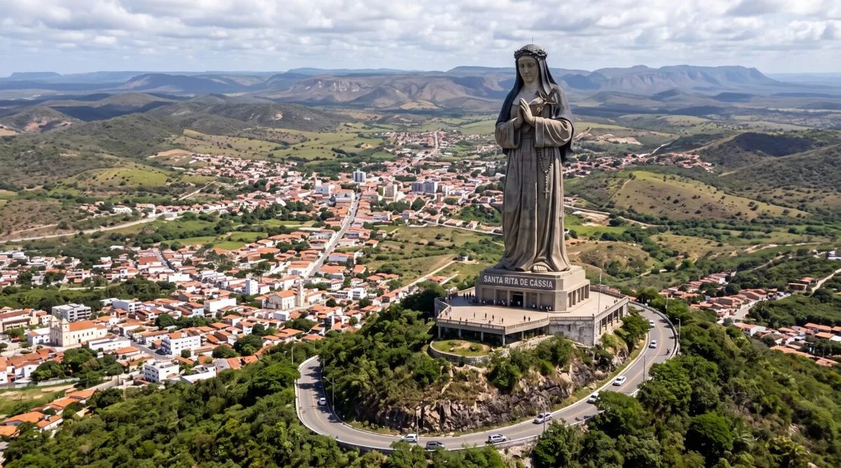 Santa Cruz reúne santuário com imagem de Santa Rita de Cássia de 56 metros