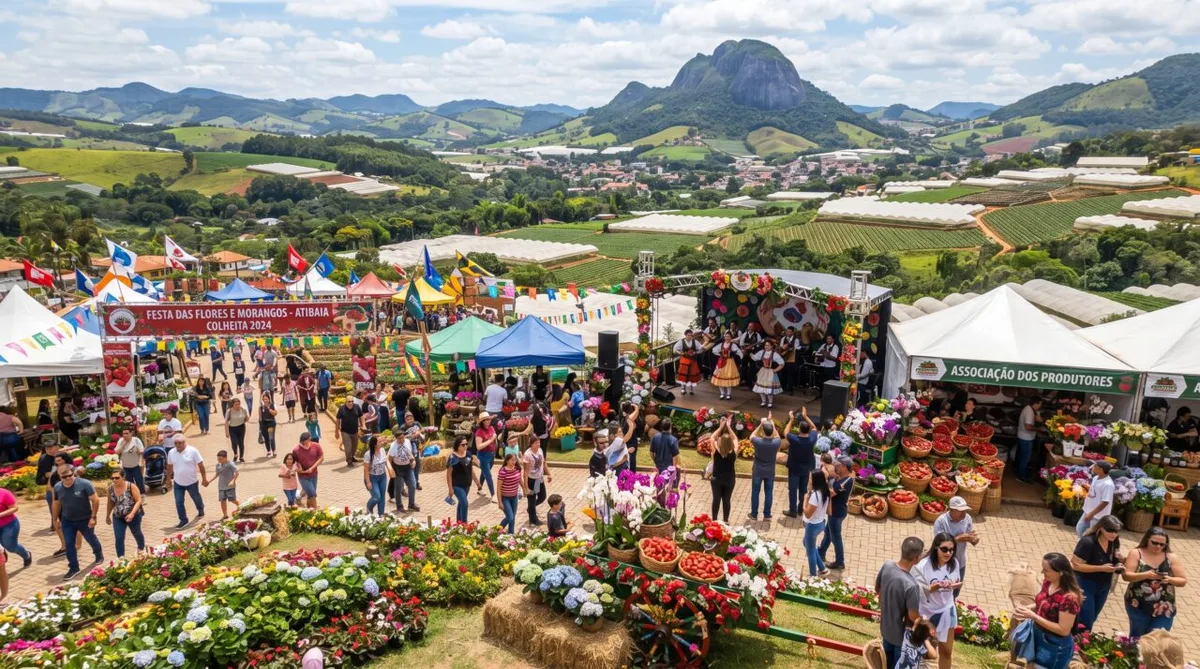 Safra de morangos movimenta município paulista com festa, gastronomia e cultura