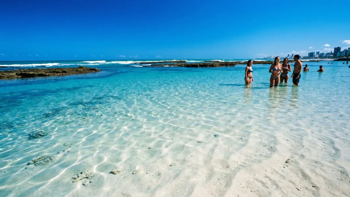 Recife combina piscinas naturais, mar morno e patrimônio cultural